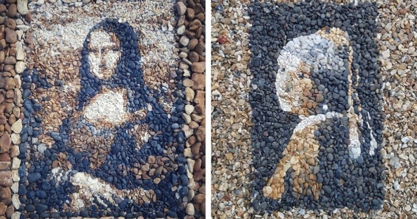 Cet artiste reproduit des œuvres d'art sublimes avec des galets trouvés sur la plage