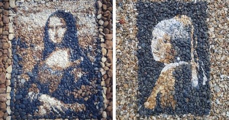 Cet artiste reproduit des œuvres d'art sublimes avec des galets trouvés sur la plage