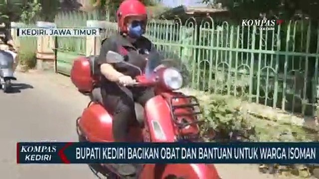 Bupati Kediri Bagikan Obat Dan Vitamin Untuk Pasien Covid Yang Isolasi Mandiri