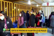 Terminal de Yerbateros: cientos de personas no pueden viajar por alza de pasajes