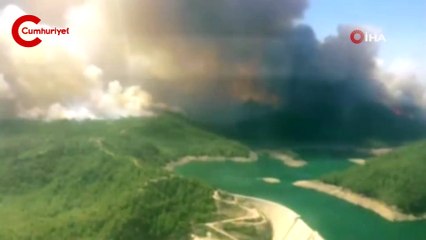 Manavgat'taki yangın helikopterden görüntülendi