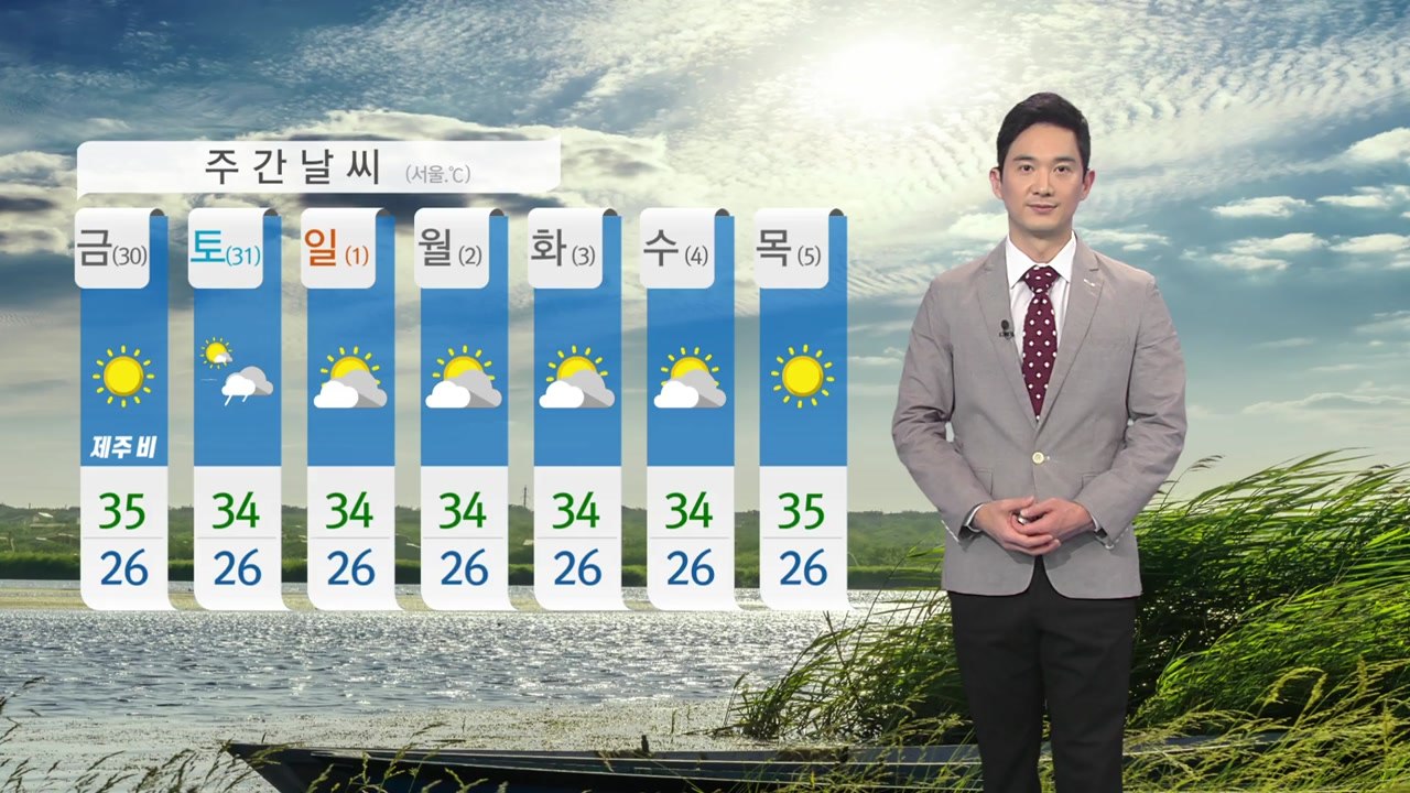 [날씨] 내일도 찜통더위 계속...수도권과 충청, 전북 내륙 오후부터 소나기 / YTN