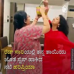 Watch!Sandalwood Actress Haripriya Creates A Fun Reel With Her Mother.
