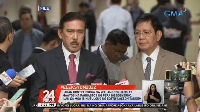 Laban kontra droga na walang tokhang at maayos na paggastos ng pera ng gobyerno, ilan sa mga isinusulong ng Sotto-Lacson tandem | 24 Oras
