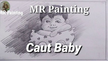 Cute Baby wake up in the morning//Pencil drawing