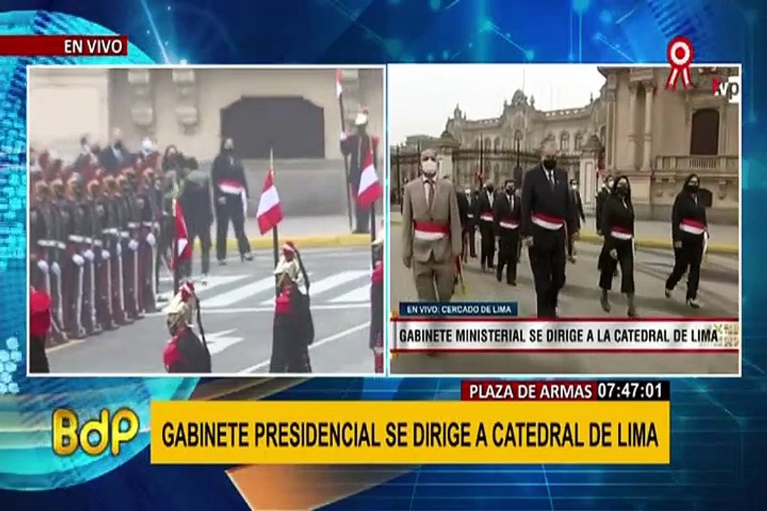 Presidente Sagasti y su Gabinete retornan a Palacio de Gobierno tras misa y Te Deum