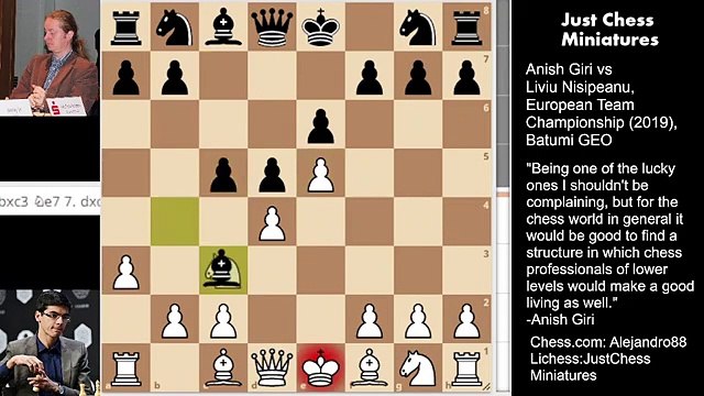 Anish Giri: My 60 Memorable Draws (13) Giri vs Liviu Nisipeanu (2019).