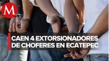 Detienen a 4 presuntos extorsionadores en Edomex