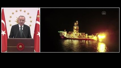 Cumhurbaşkanı Erdoğan: "Keşfettiğimiz gazın değerini mesnetsiz iddialarla düşürmeye çalışanlar, bugün burada yanan ateşe iyi baksınlar"
