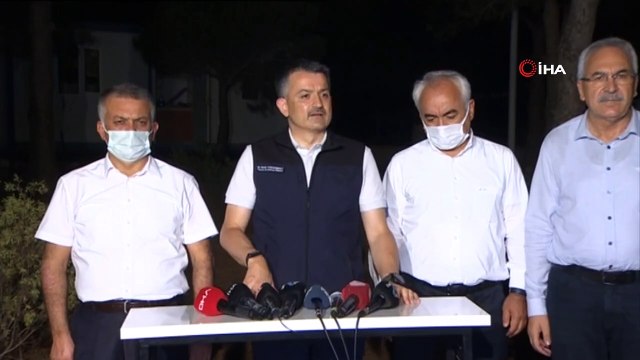 Bakan Pakdemirli: “ Akşam saatlerinde 600 hektar kadar zarar tespit ettik ancak 3-4 misline çıkacağını görüyoruz”