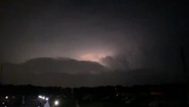 Lightning makes clouds look like mountains in Texas