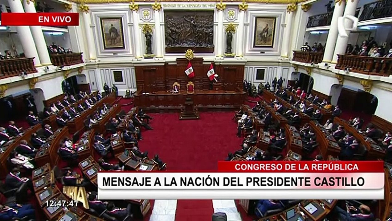 Pedro Castillo juró como presidente de la República y da su primer mensaje a la Nación