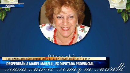 Despedirán a Mabel Marelli, ex diputada provincial, en la Legislatura de Misiones