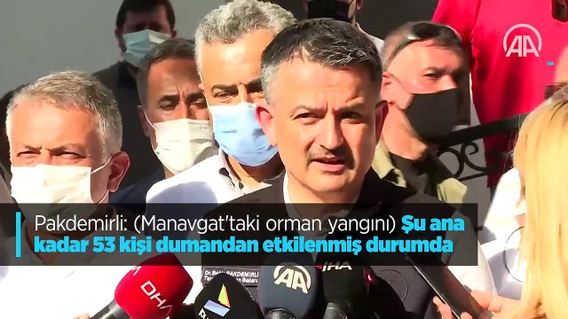 Pakdemirli: (Manavgat'taki orman yangını) Şu ana kadar 53 kişi dumandan etkilenmiş durumda