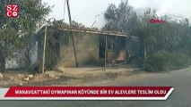 Manavgat'taki oymapınar köyünde bir ev alevlere teslim oldu