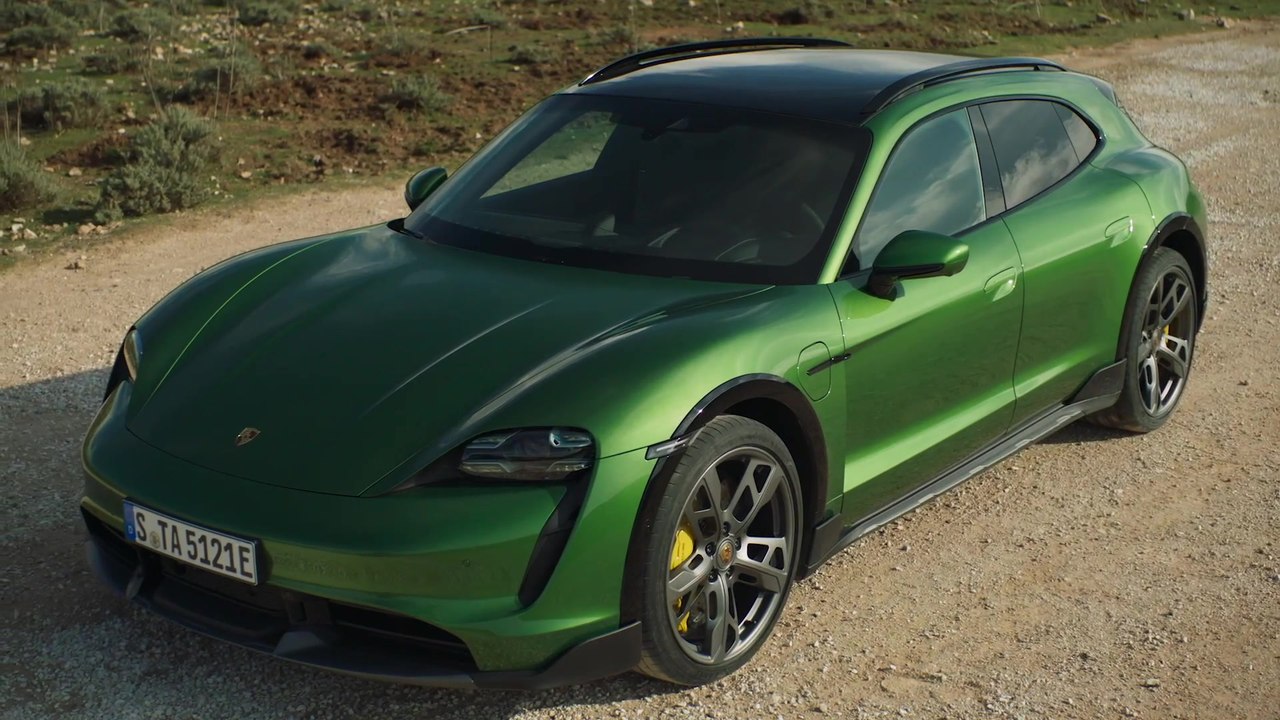 Porsche Taycan Turbo S Cross Turismo Design Preview in Green
