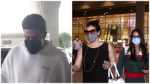Kajol & Nysa Devgn & Abhishek Bachchan Snapped At The Airport