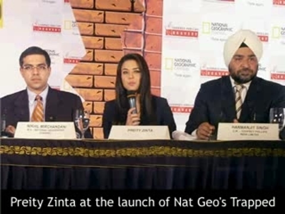 Preity Zinta at the launch of Nat Geo's Trapped