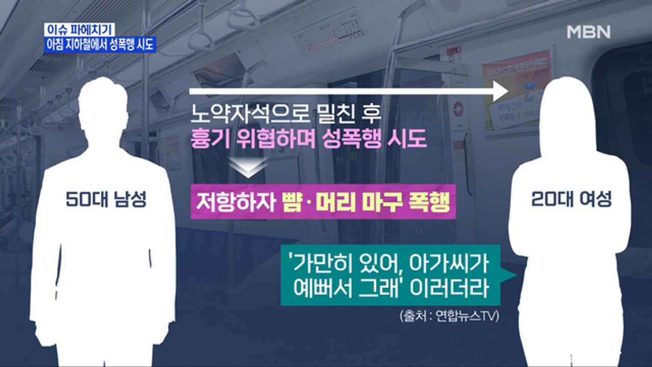 MBN 뉴스파이터-"예뻐서 그래"…지하철서 흉기 들고 성폭행 시도한 50대 검거