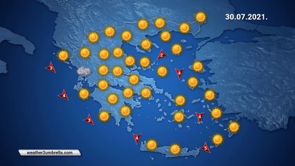 Η πρόγνωση του καιρού για την Παρασκευή 30-07-2021