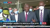 President Ramaphosa inspects inoculation site