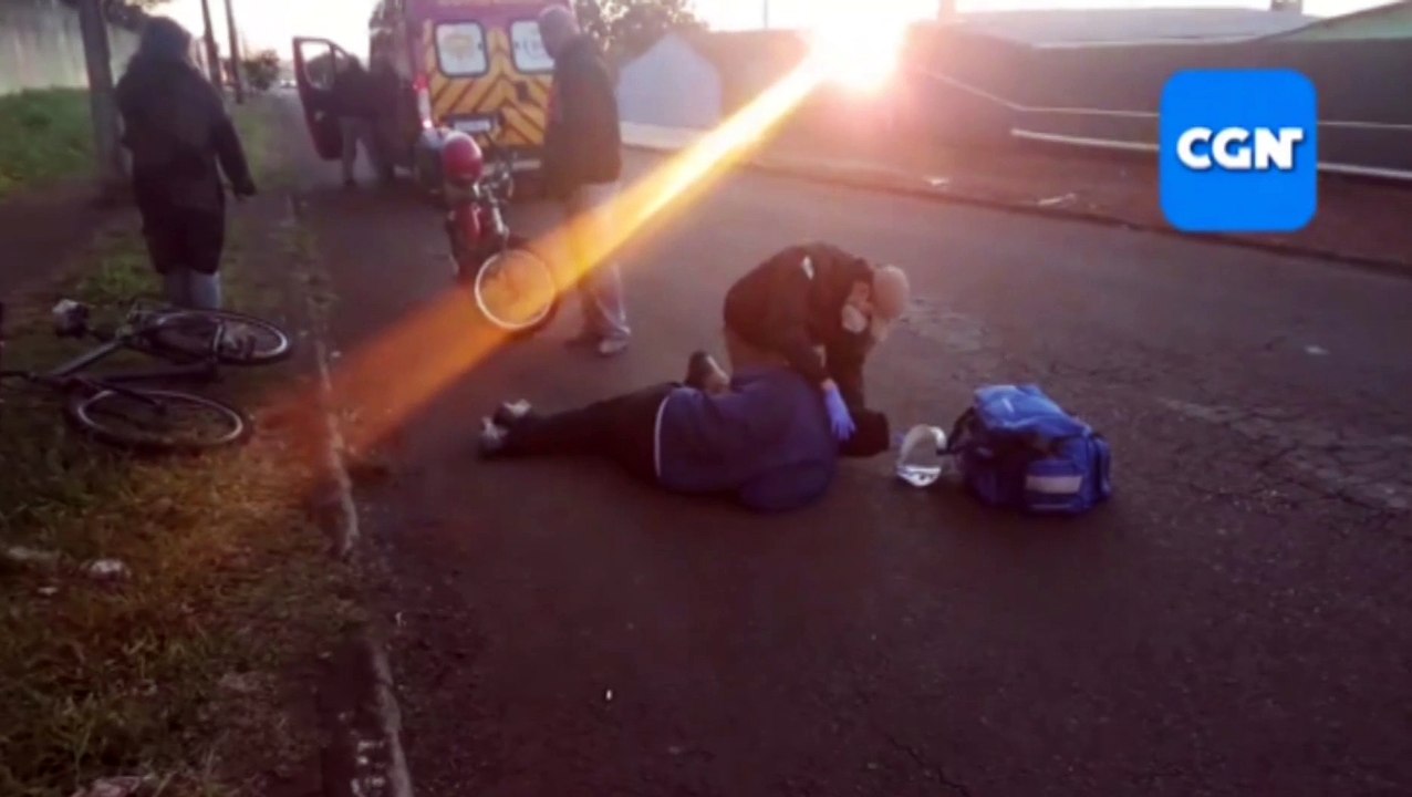 Ciclista é atingido por carro no Bairro Brasmadeira e socorrido pelo Corpo de Bombeiros