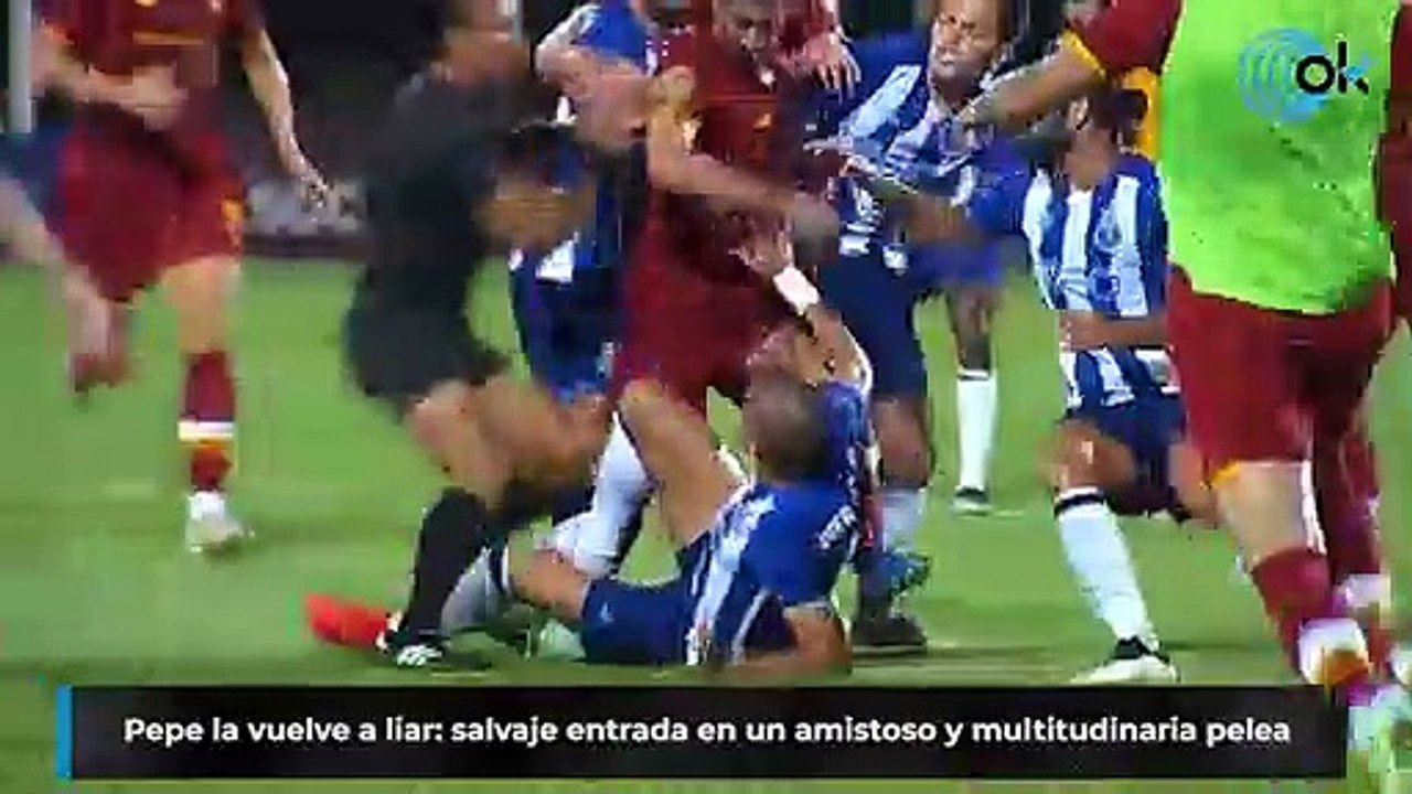 Pepe la vuelve a liar: salvaje entrada en un amistoso y multitudinaria pelea
