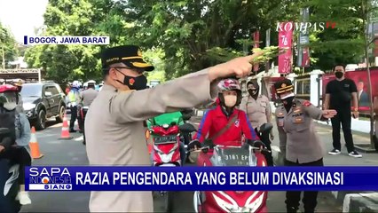 Polresta Bogor Gelar Razia bagi Para Pengendara Motor dan Mobil yang Belum Divaksin
