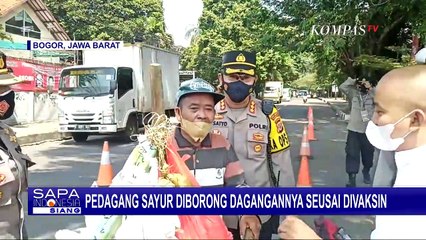 Usai Vaksin, Dagangan Pedagang Sayur Ini Ludes Diborong Kapolresta Bogor