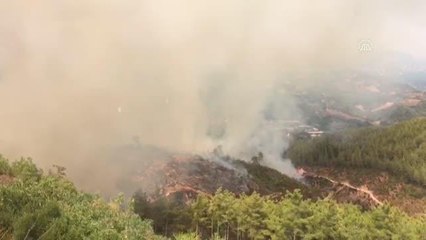 Alanya'da çıkan orman yangınına havadan ve karadan müdahale ediliyor