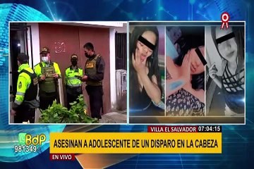Presunto feminicidio: joven de 16 años fue asesinada con un disparo en la cabeza en VES