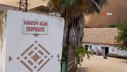 Yangının sıçradığı Karatepe Köyü'ndeki kilim evi boşaltıldı