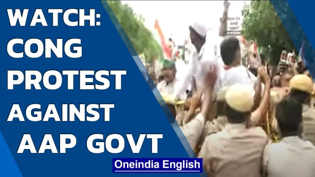 Delhi: Cong members protest against AAP govt over Covid mismanagement and more | Oneindia News