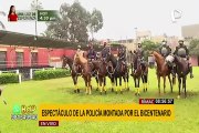 Policía montada realiza un espectáculo en homenaje al Bicentenario