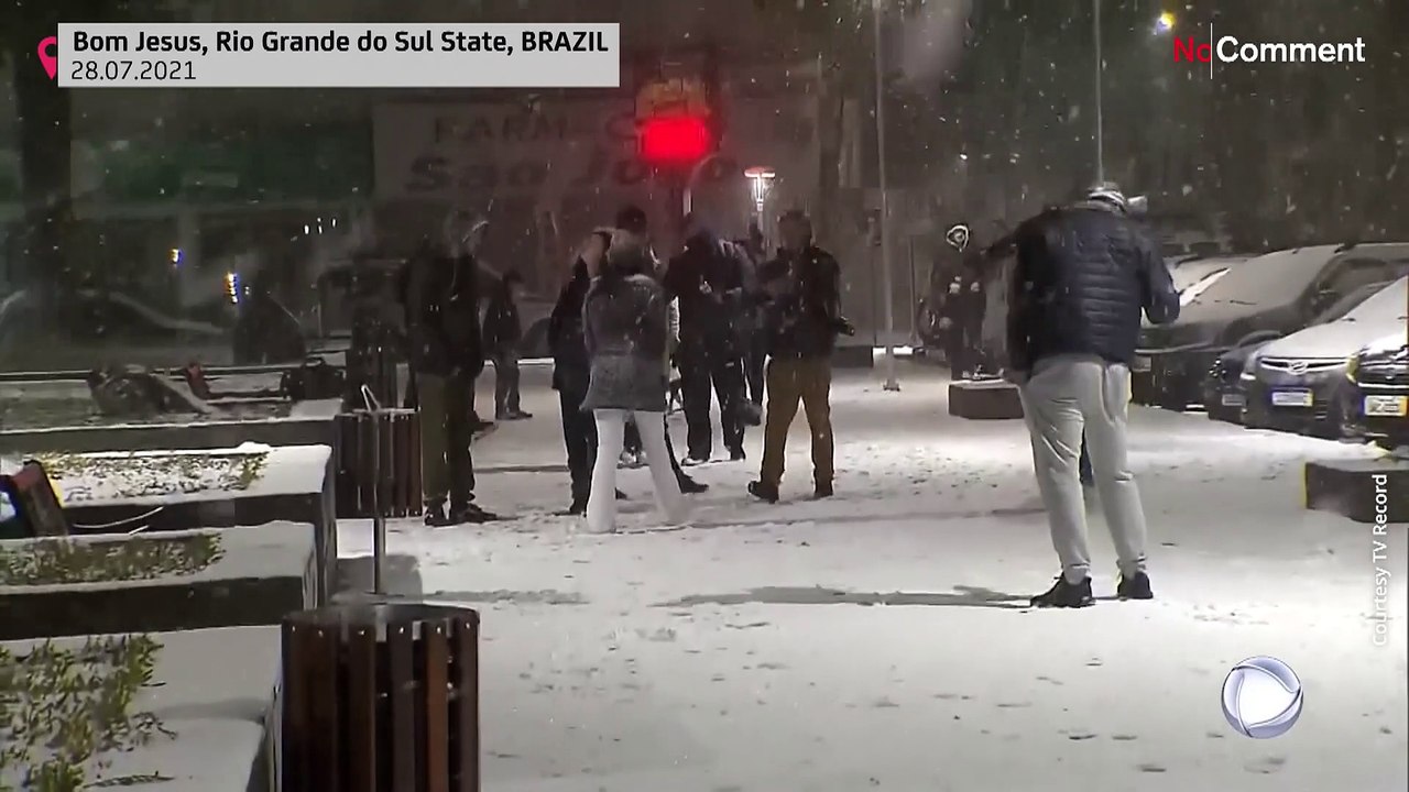 Seltener Schnee in Brasilien (Video)