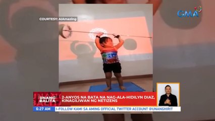 2-anyos na bata na nag-ala-Hidilyn Diaz, kinagiliwan ng netizens | UB