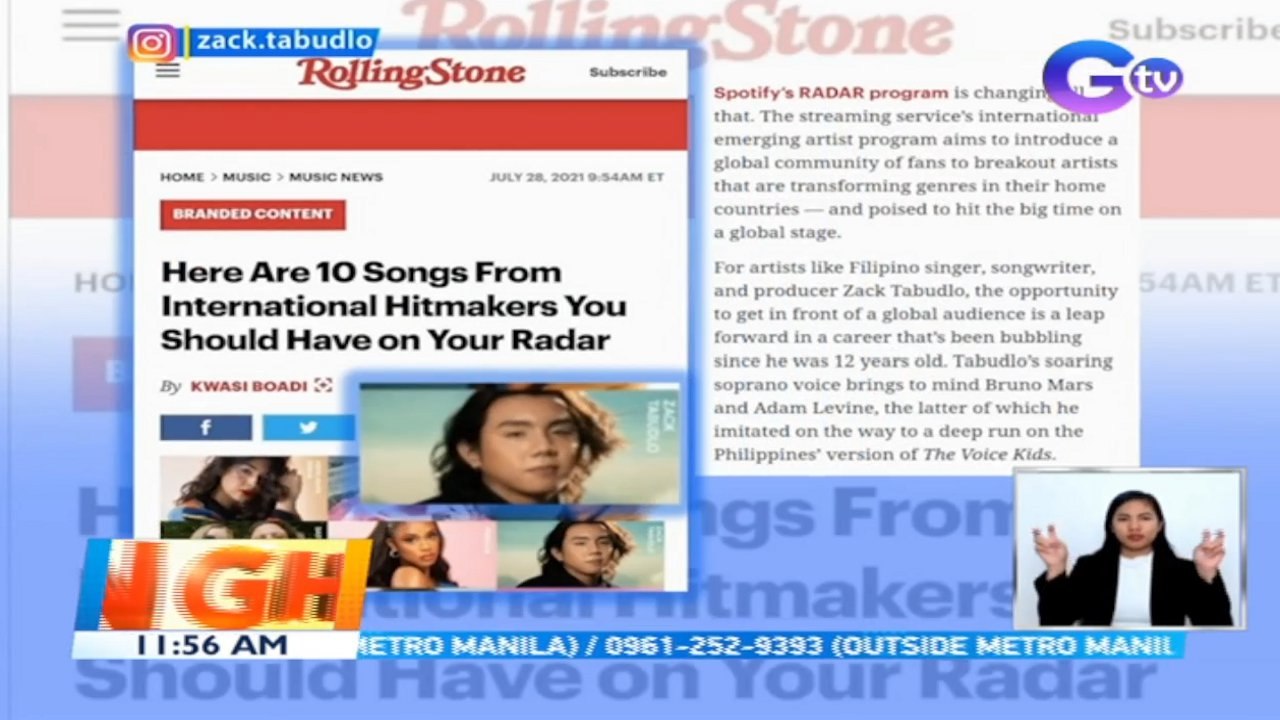 "Binibini" singer Zack Tabudlo, tampok sa isang  digital billboard sa Times Square sa New York  matapos mapabilang sa "Global Spotify Radar Artist" | BT