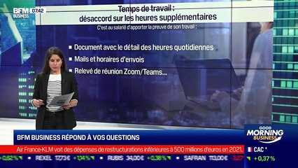 BFM Business avec vous : Que faire lorsque l'employeur sous-évalue les heures supplémentaires effectuées en télétravail après avoir licencié son salarié ? - 30/07