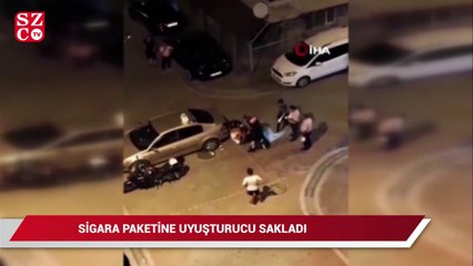 Sigara paketine uyuşturucu sakladı, polisi görünce sokağa attı