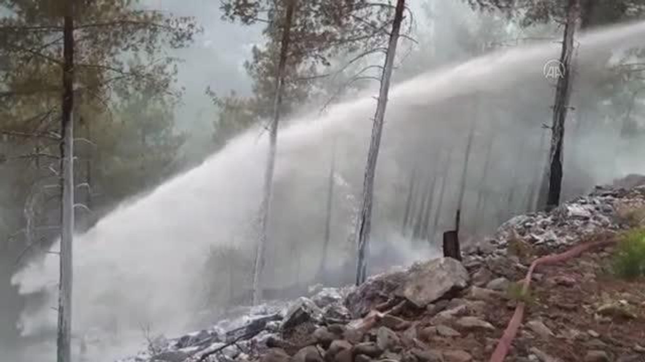 Feke'de çıkan orman yangınına müdahale ediliyor