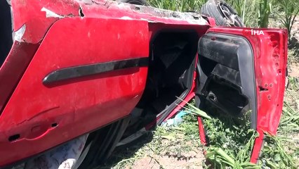 Ehliyetsiz sürücünün otomobili takla attı: 1 yaralı