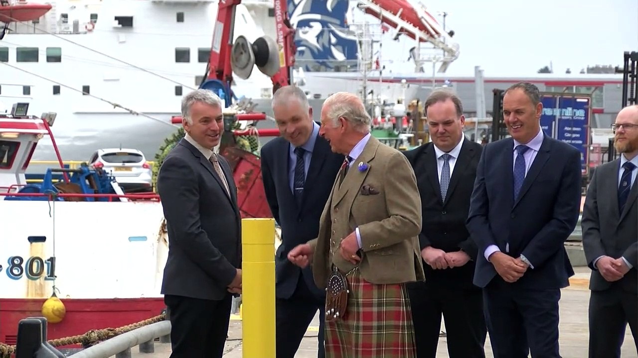 Prince Charles opens fish markets during Shetland trip