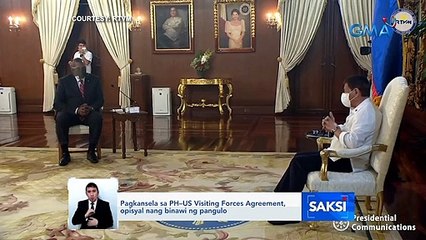 Pagkansela sa PH–US Visiting Forces Agreement, opisyal nang binawi ng Pangulo | Saksi
