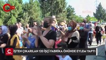 Düzce Akçakoca'da işten çıkarılan 120 işçi, fabrika önünde eylem yaptı