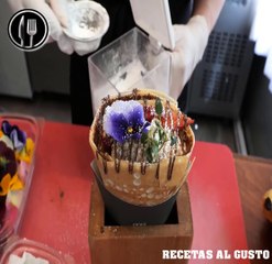 Tarta de Queso Té Verde Helado Crepe Coreano