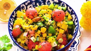 Summer Salads 2 Ways by Slice & Dice __ Corn Mango & Watermelon Salad __ Spring Mix Salad