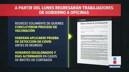 Burócratas vacunados regresarán a sus oficinas en 1 de agosto