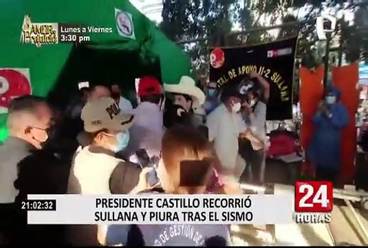 Piura: Presidente Castillo se reunió con autoridades para evaluar daños tras sismo en Sullana