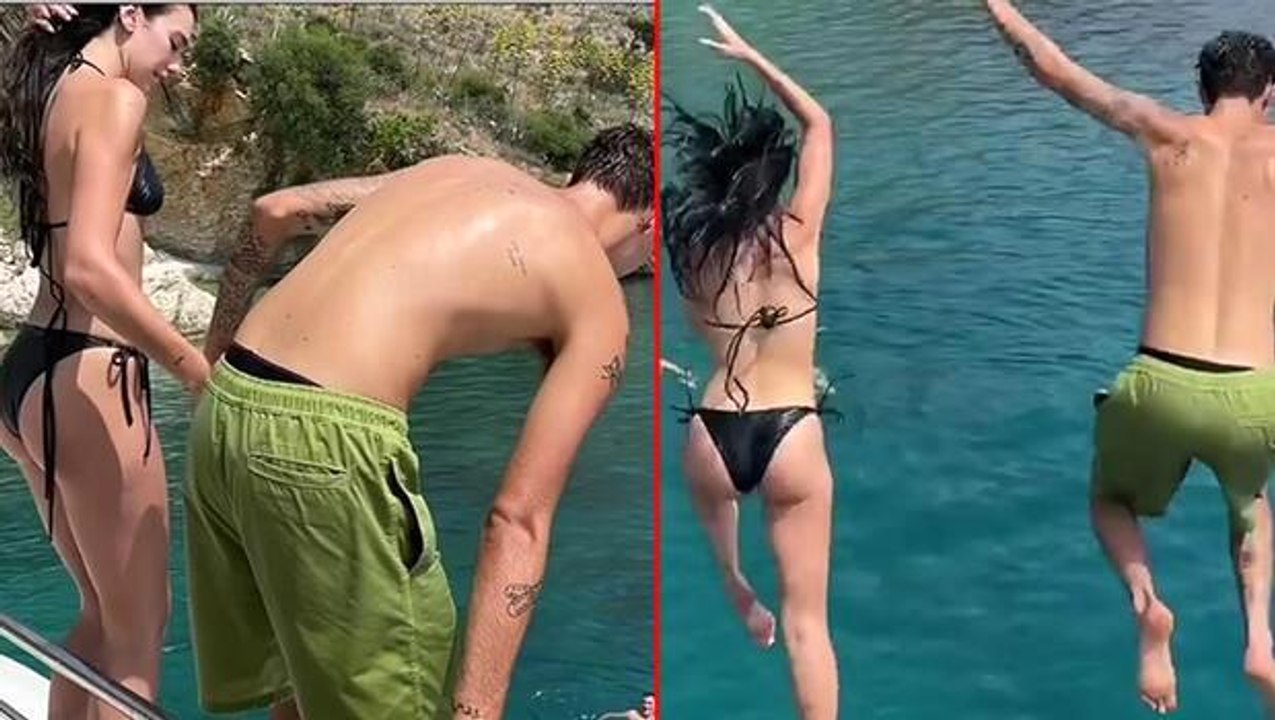 Dua Lipa ile Anwar Hadid el ele denize atladı: Annesinden mesaj geldi