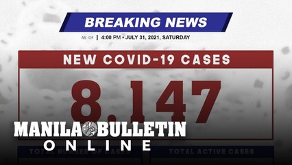 DOH reports 8,147 new cases, bringing the national total to 1,588,965, as of JULY 31, 2021